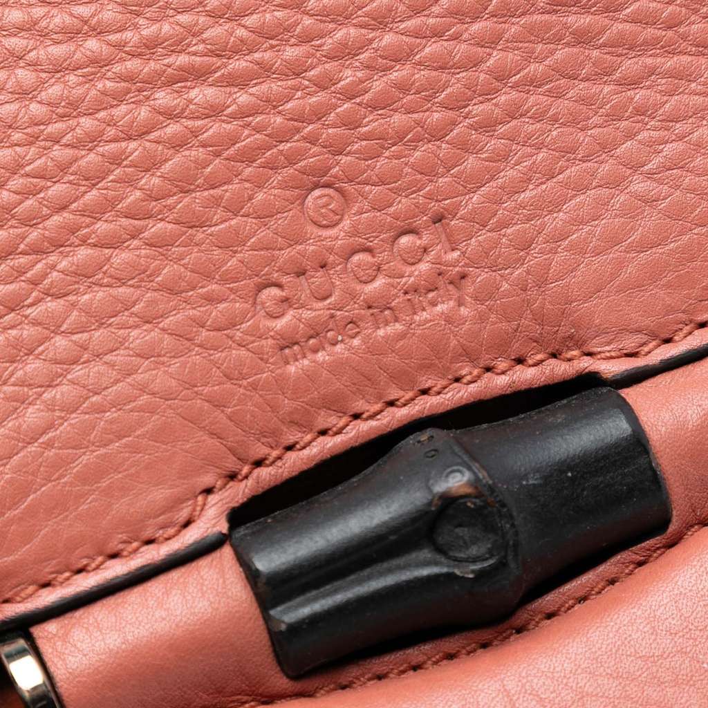 Gucci Medium Leather Bamboo Nouveau Fringe Crossbody Pink Leather Fair condition - Box View
