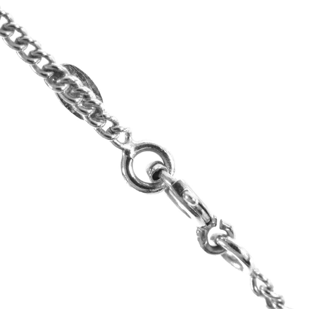 Chanel Silver Plated CC Pendant Necklace Silver Metal Good condition - Model View