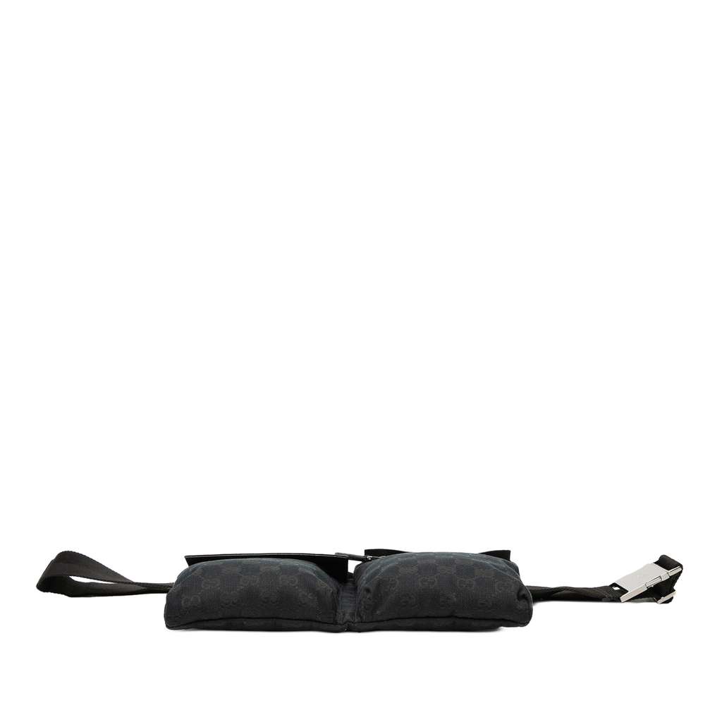 Gucci GG Canvas Double Pocket Belt Bag Black Canvas Good condition - Inside View