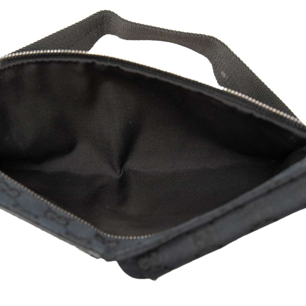 Gucci GG Canvas Double Pocket Belt Bag Black Canvas Good condition - Model View