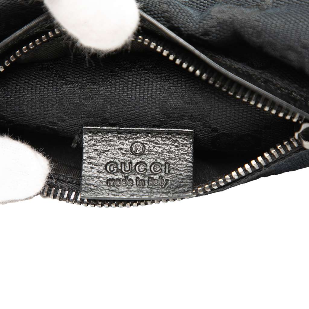 Gucci GG Canvas Double Pocket Belt Bag Black Canvas Good condition - Box View