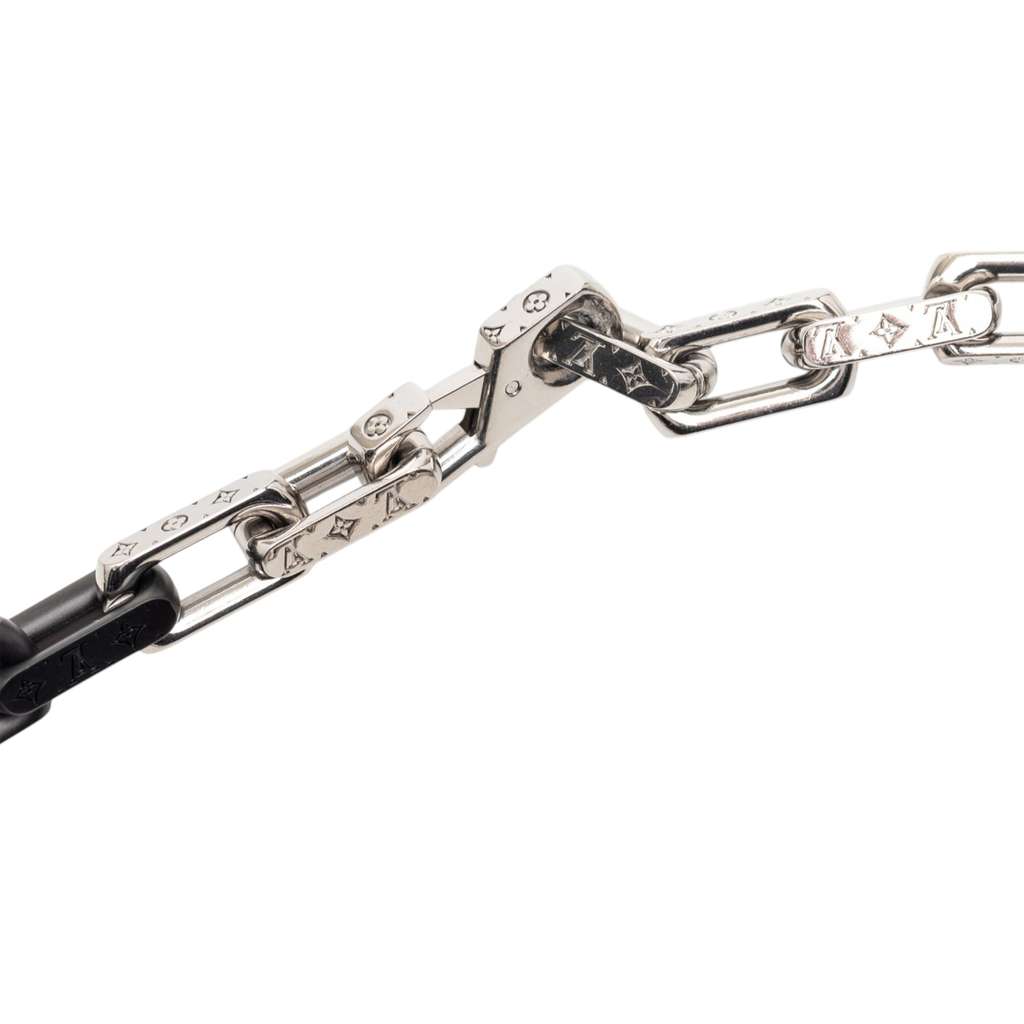 Louis Vuitton Stainless Steel Monogram Chain Necklace Silver Stainless steel Good condition - Inside View