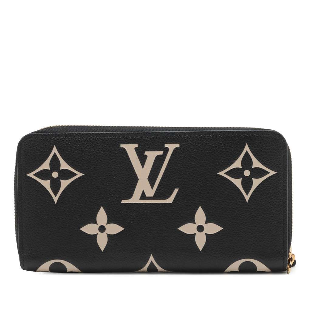 Louis Vuitton Monogram Empreinte Bicolor Zippy Long Wallet Black Leather Good condition - Back View