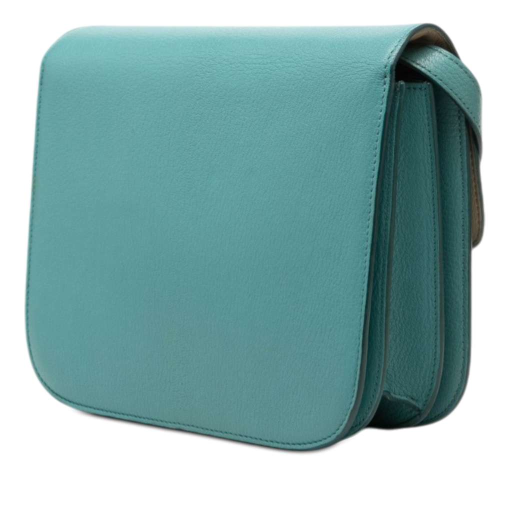 Celine Medium Calfskin Classic Box Blue Leather Good condition - Back View