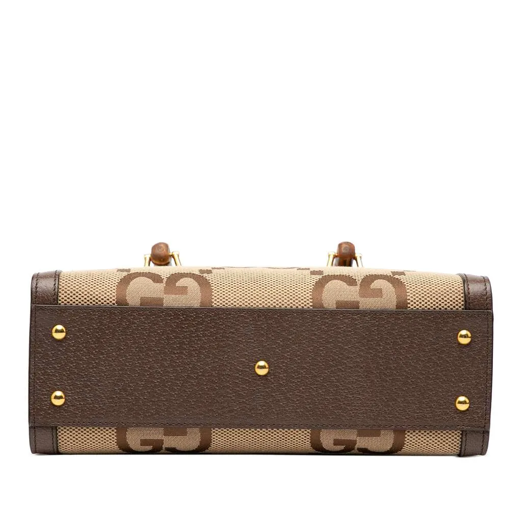 Gucci Medium Jumbo GG Canvas Bamboo Diana Satchel Brown Canvas Very good - Inside View