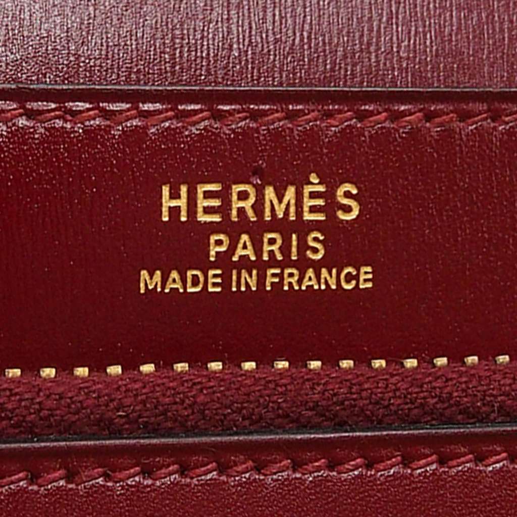 Hermès Box Calf Jet Pochette Clutch Red Leather Good condition - Box View