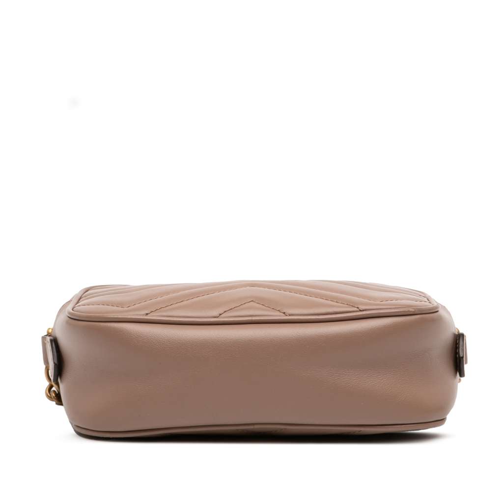 Gucci Mini GG Marmont Matelasse Leather Crossbody Brown Leather Good condition - Inside View