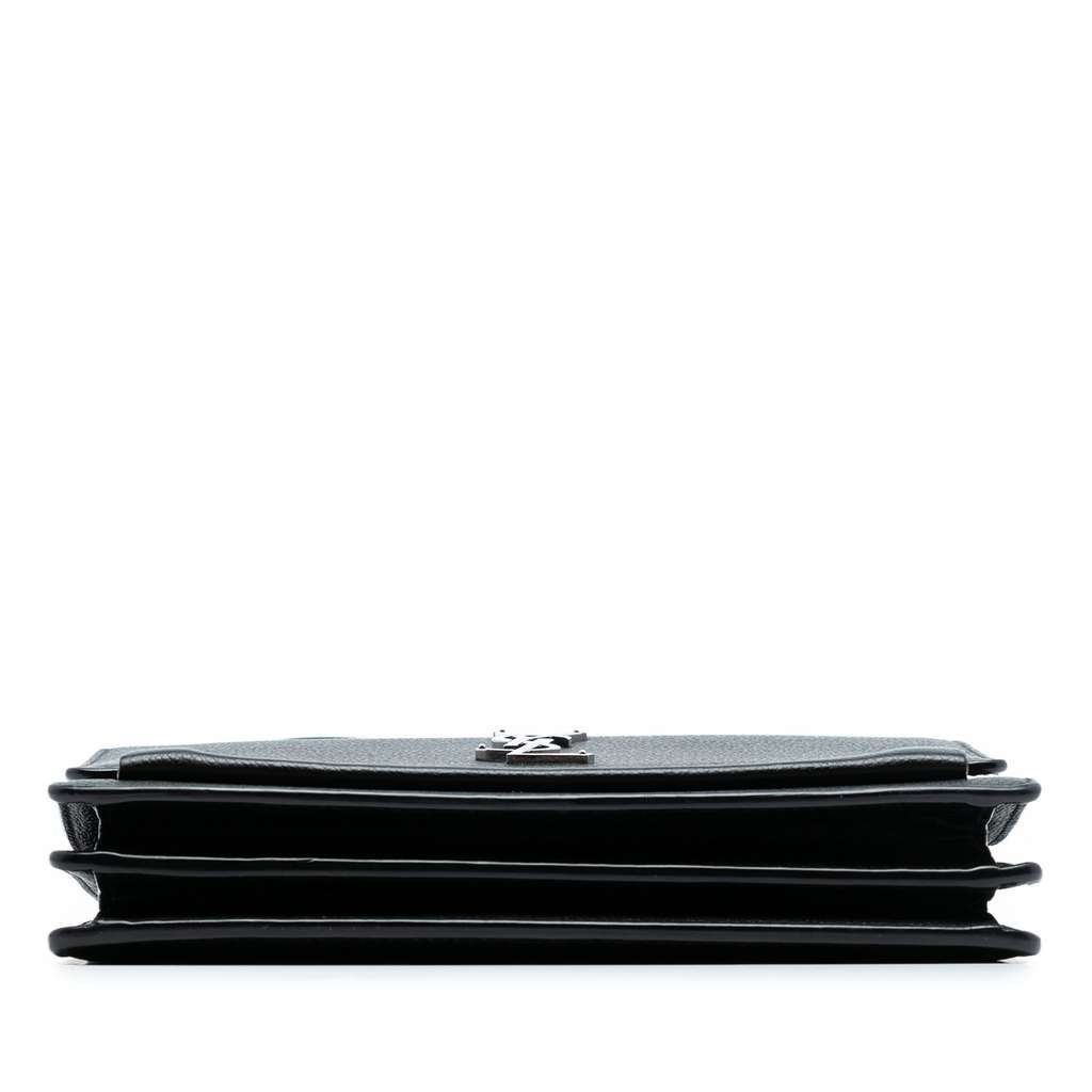 Saint Laurent Medium Grained Calfskin Monogram Sunset Crossbody Black Leather Good condition - Inside View