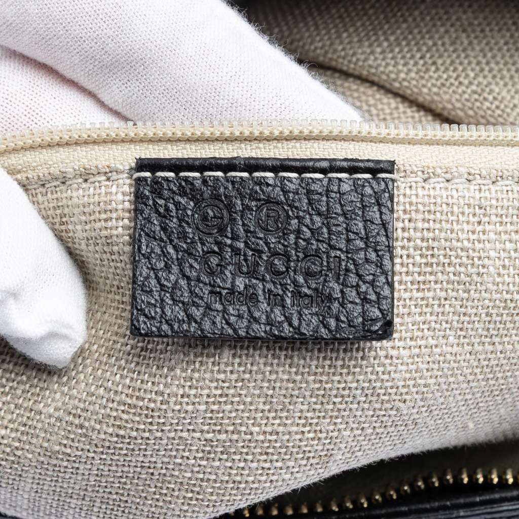 Gucci Leather Bamboo Tassel Satchel Black Leather Good condition - Box View