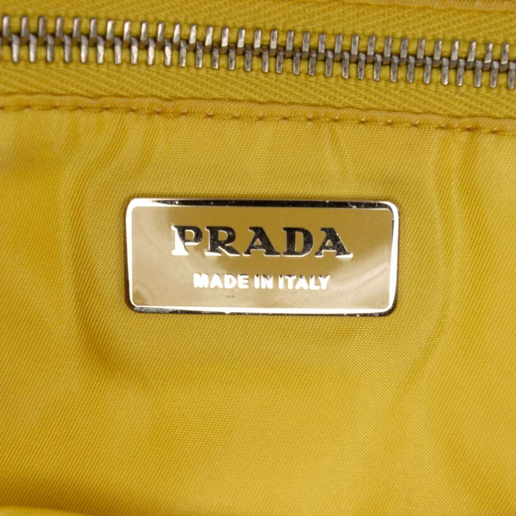 Prada Vitello Trimmed Canvas Canapa Tote Brown Canvas Good condition - Box View