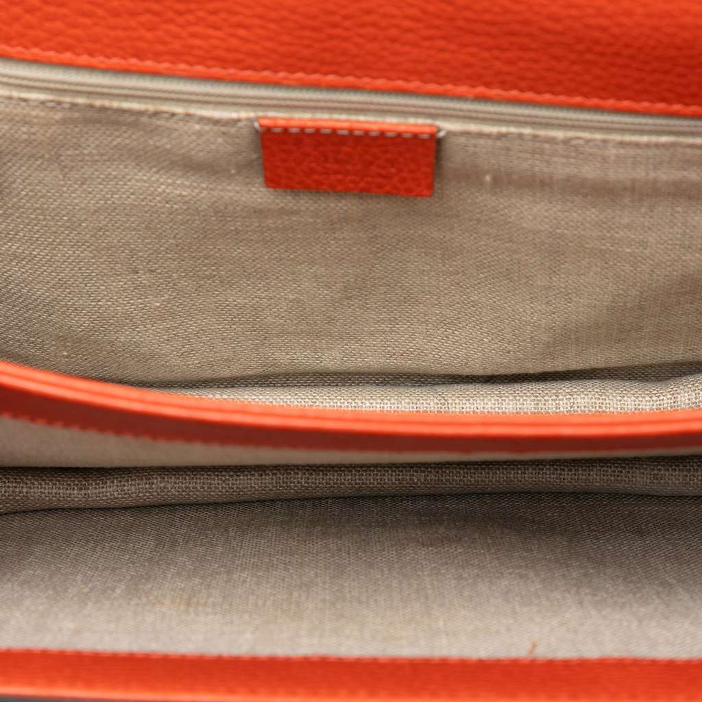 Gucci Medium Dollar Calfskin Interlocking G Crossbody Orange Leather Good condition - Model View