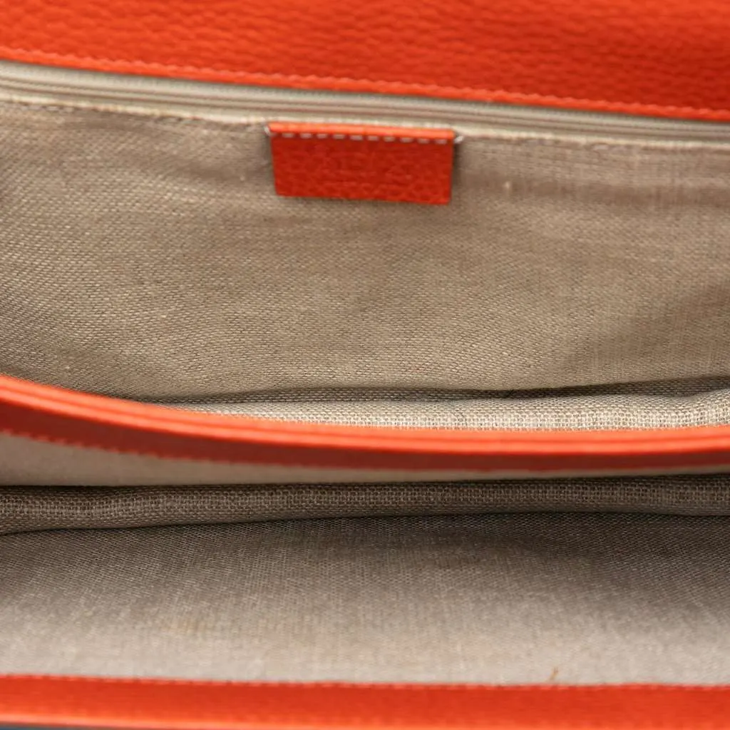 Gucci Medium Dollar Calfskin Interlocking G Crossbody Orange Leather Very good - Model View