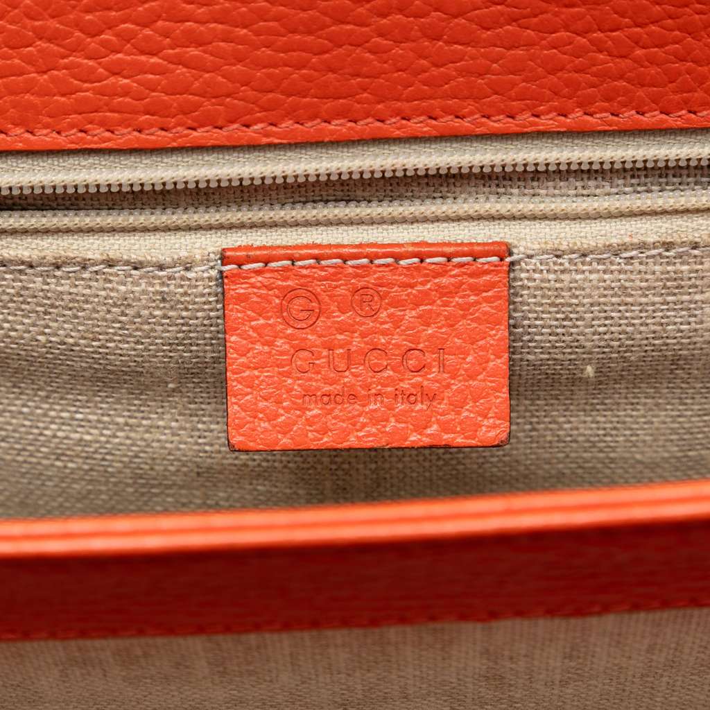 Gucci Medium Dollar Calfskin Interlocking G Crossbody Orange Leather Good condition - Box View