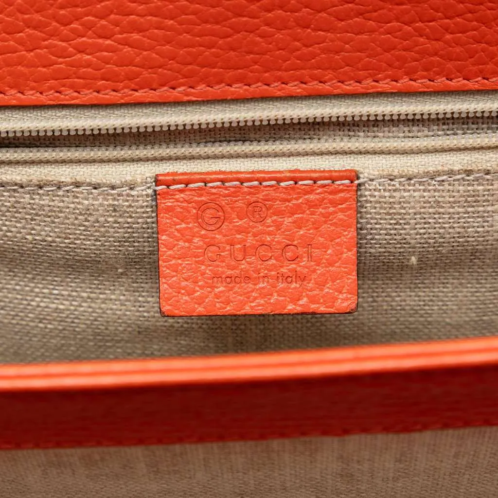 Gucci Medium Dollar Calfskin Interlocking G Crossbody Orange Leather Very good - Box View