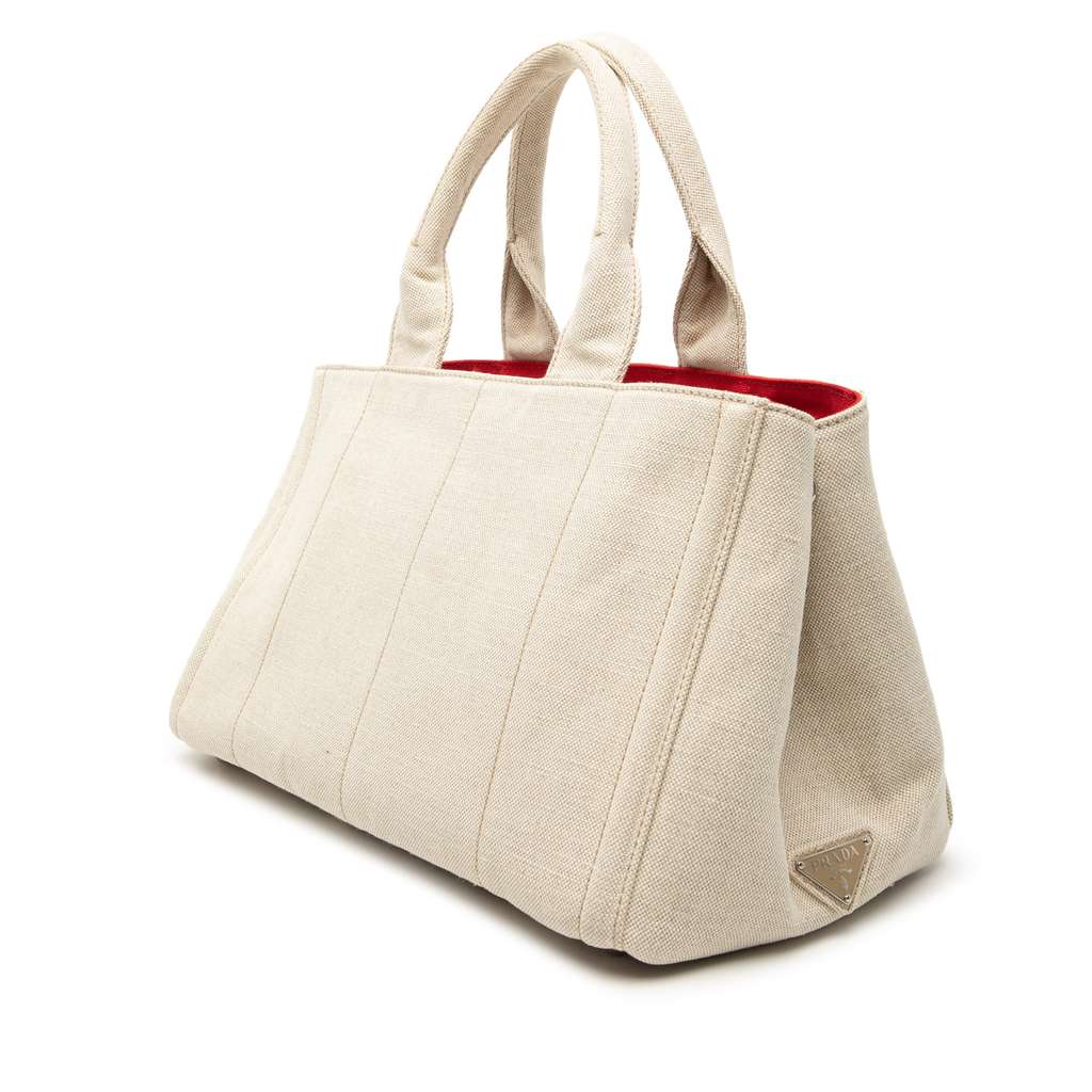 Prada Canvas Canapa Mistolino Tote Brown Canvas Good condition - Back View