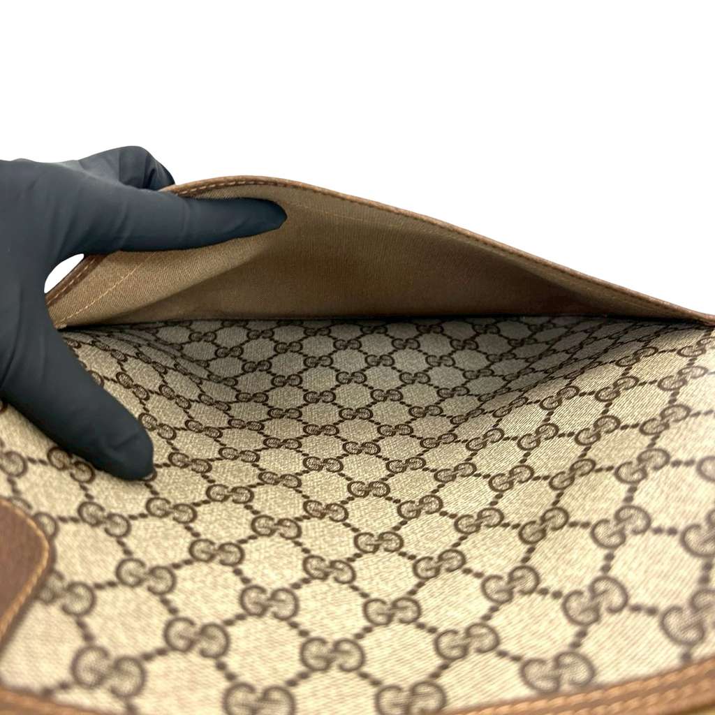 Gucci GG Supreme Web Tote Brown Canvas Good condition - Model View