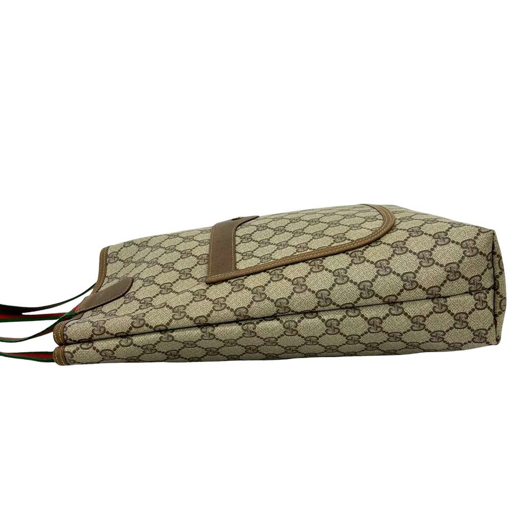 Gucci GG Supreme Web Tote Brown Canvas Good condition - Box View