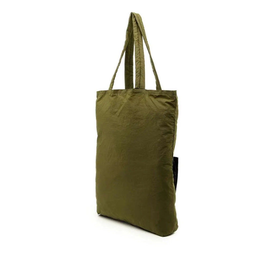 Bottega Veneta Intrecciato Trimmed Nylon Eco Tote Green Very good - Back View