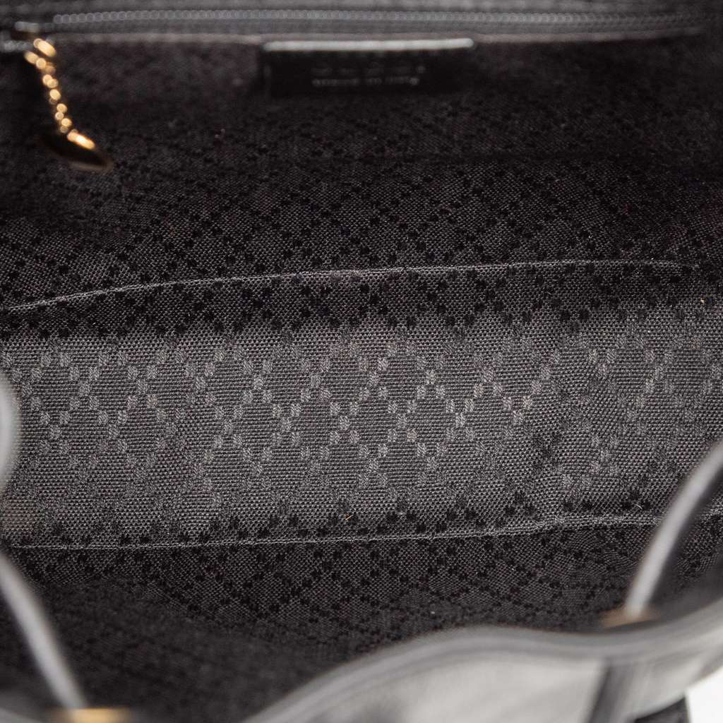 Gucci Leather Bamboo Backpack Black Leather Fair condition - Model View