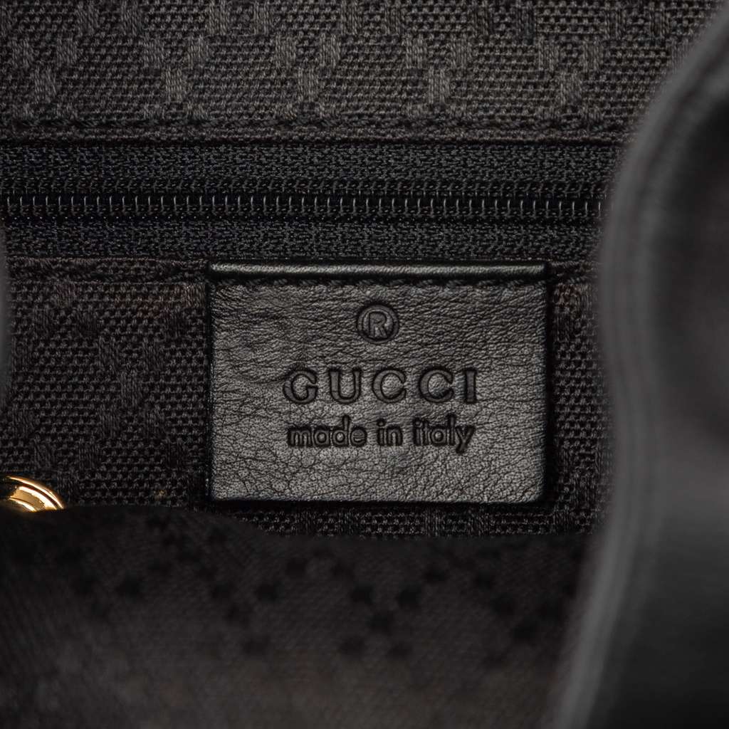 Gucci Leather Bamboo Backpack Black Leather Fair condition - Box View