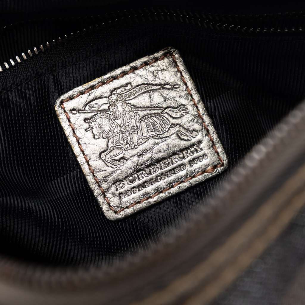 Burberry Smoke Check Canvas Boston Bag Brown Canvas Good condition - Box View