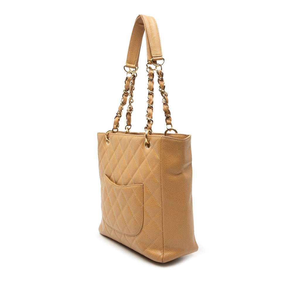 Chanel Caviar Petite Shopping Tote Brown Leather Good condition - Back View