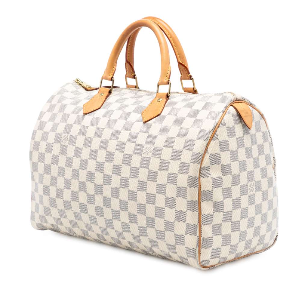 Louis Vuitton Damier Azur Speedy 35 White Good condition - Back View