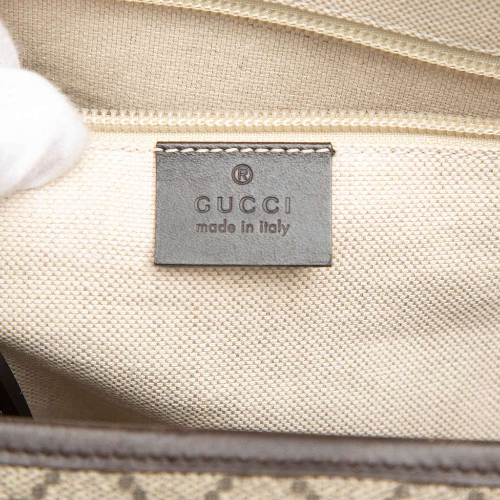 Gucci GG Supreme Satchel Brown Canvas Good condition - Box View