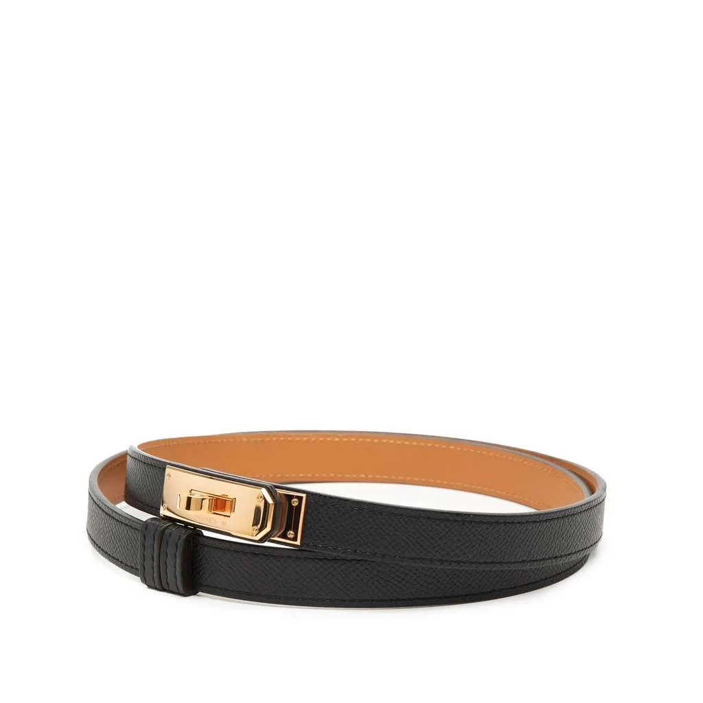 Hermès Epsom Kelly 18 Belt Black Leather Very good - Back View