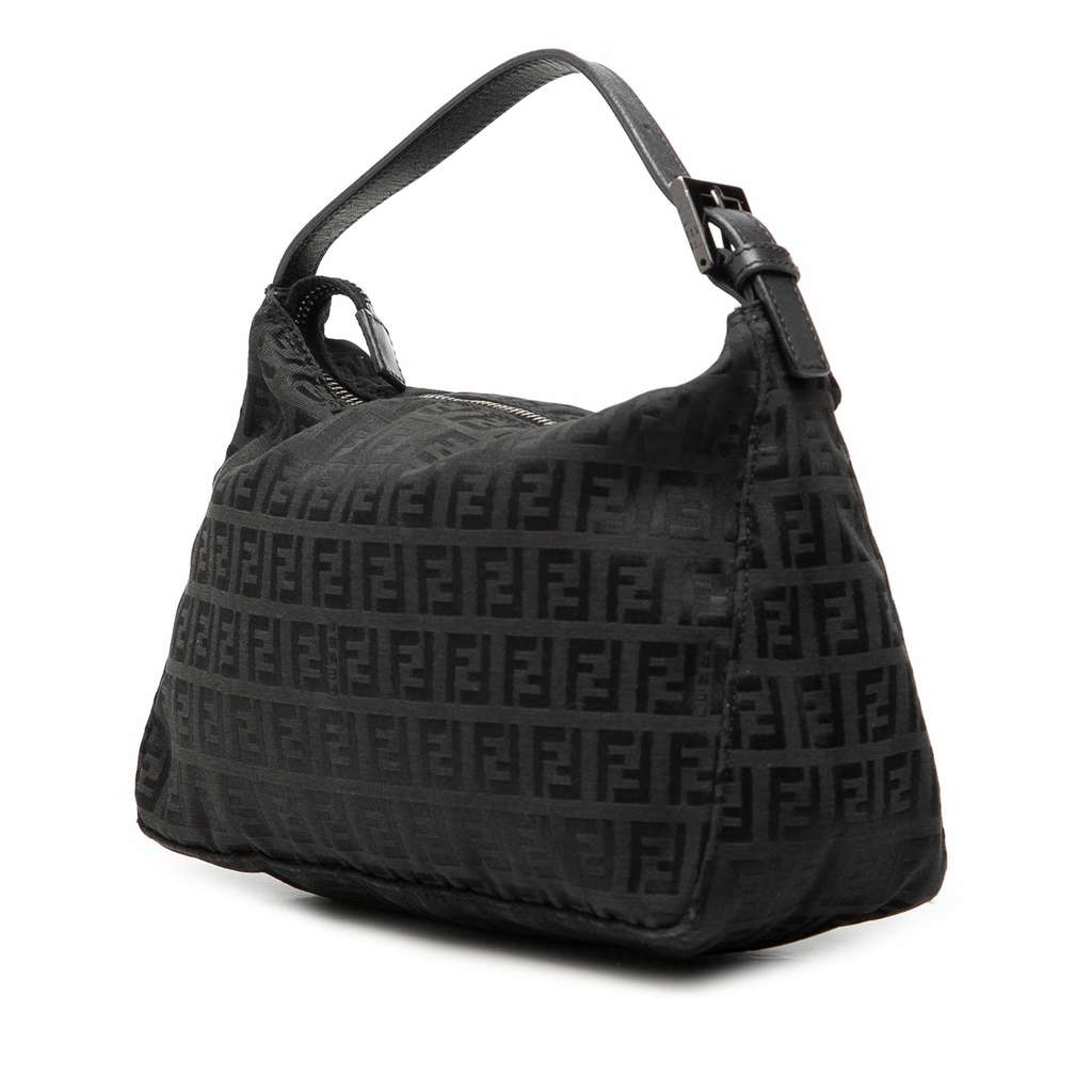 Fendi Zucchino Canvas Handbag Black Canvas Good condition - Back View