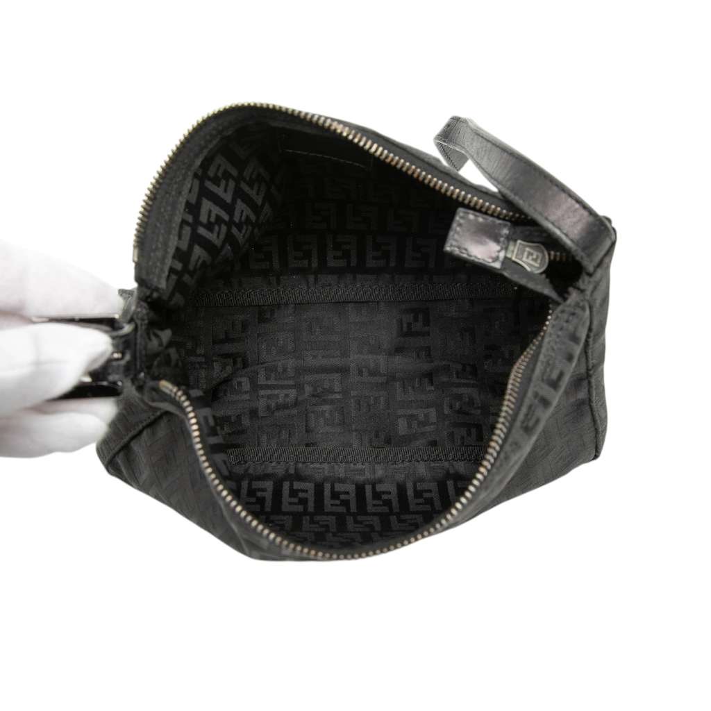 Fendi Zucchino Canvas Handbag Black Canvas Good condition - Model View