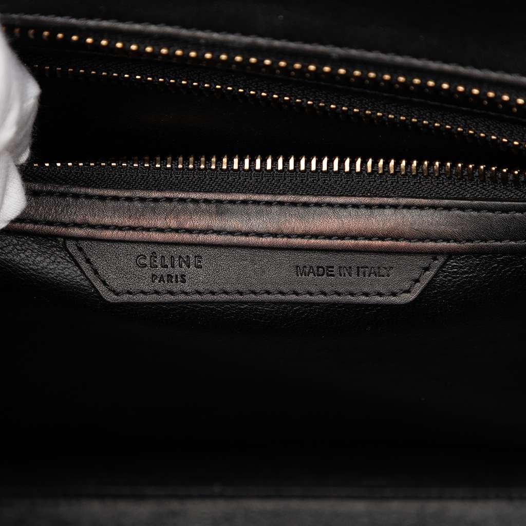 Celine Micro Tricolor Canvas and Leather Luggage Tote White Canvas Good condition - Box View