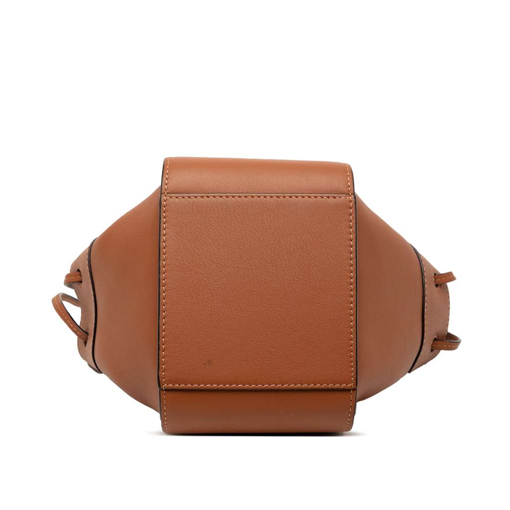 Loewe Mini Leather Drawstring Hammock Bag Brown Leather Good condition - Inside View