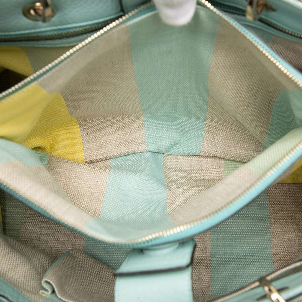 Gucci Large Raffia Bamboo Shopper Satchel Brown Good condition - Model View