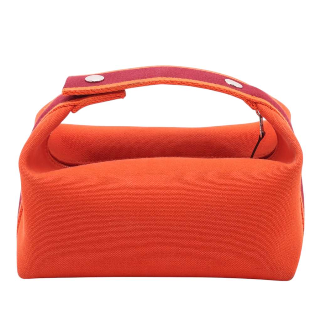 Hermès Small Toile Bride A Brac Case Orange Canvas Good condition - Back View