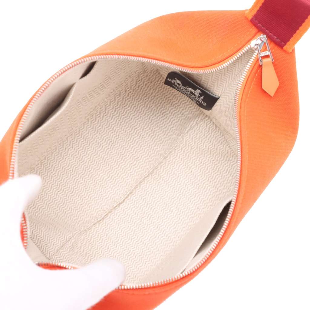 Hermès Small Toile Bride A Brac Case Orange Canvas Good condition - Inside View