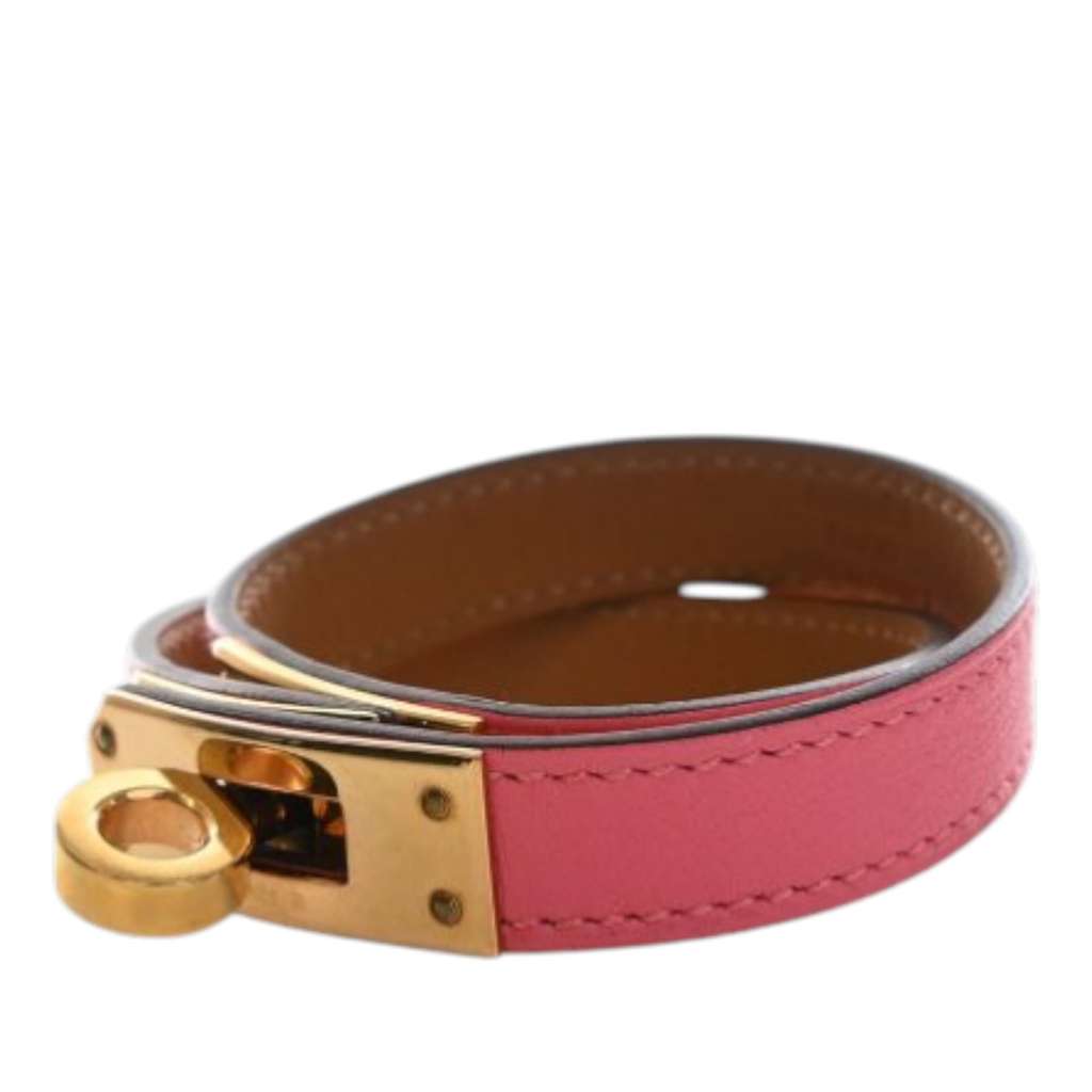 Hermès Swift Kelly Double Tour Bracelet Pink Leather Good condition - Inside View