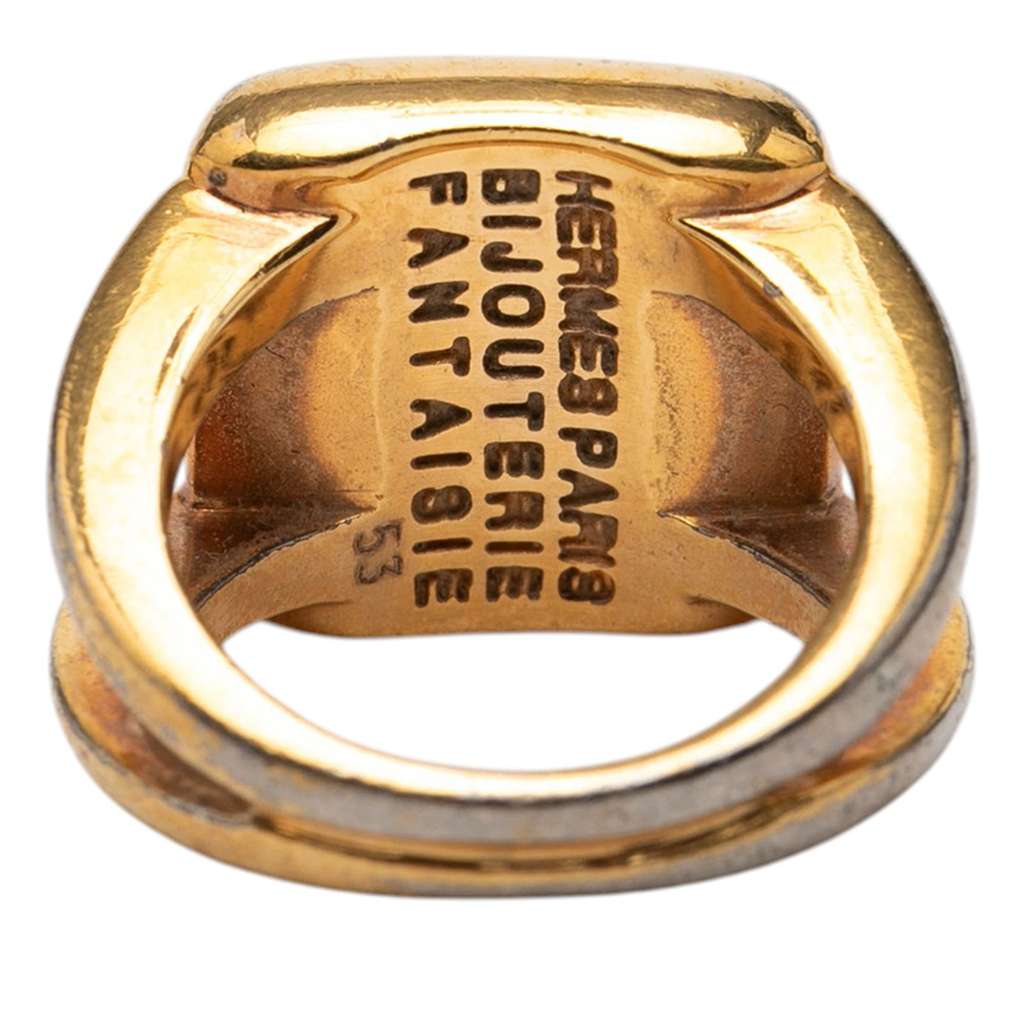 Hermès Gold Plated Bijouterie Fantaisie Corozo Ring Gold Metal Good condition - Model View