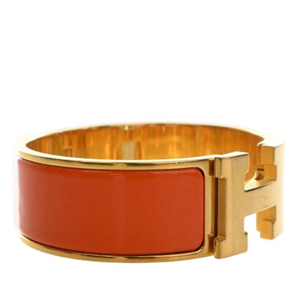 Hermès Enamel Clic Clac H Bracelet PM Orange Good condition - Back View