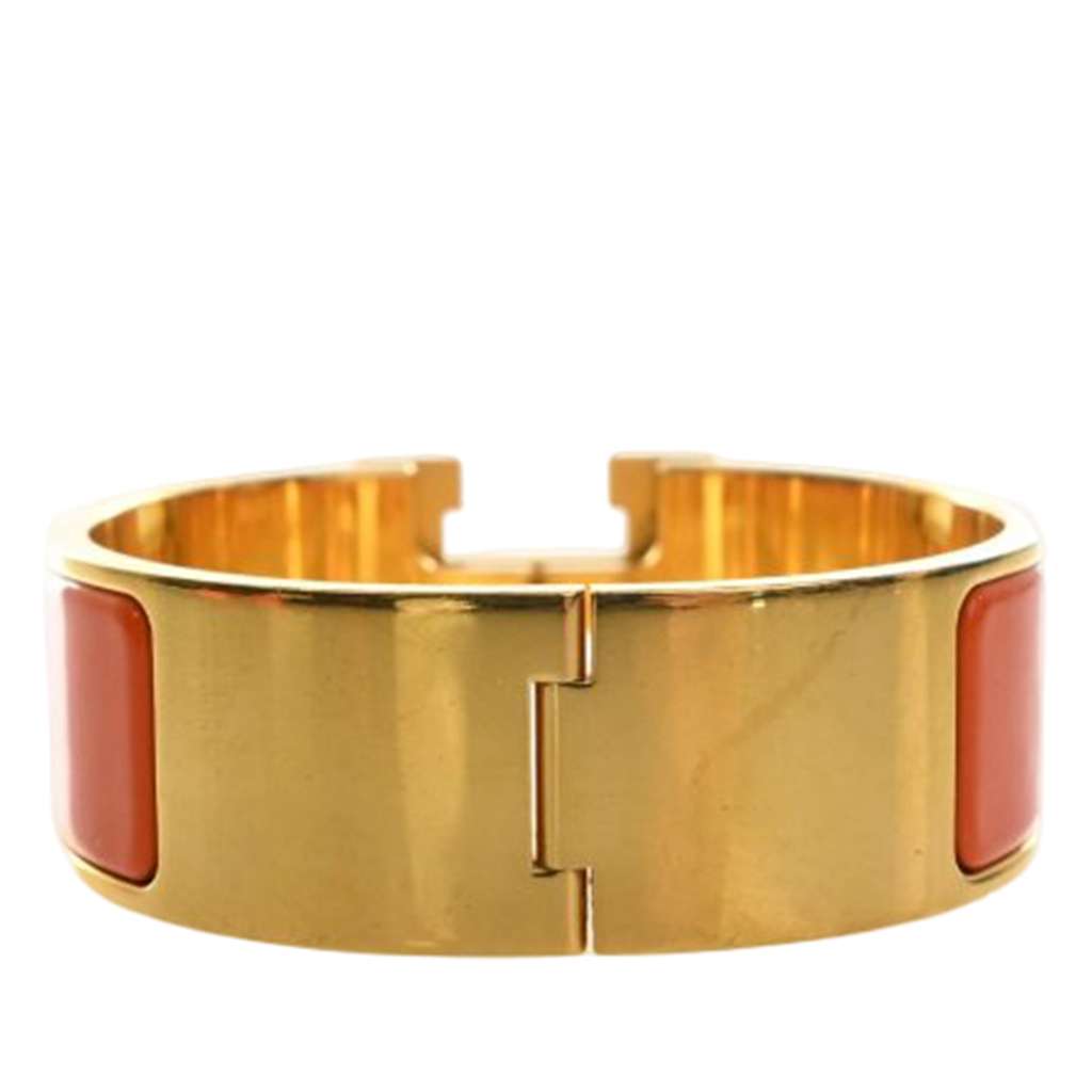 Hermès Enamel Clic Clac H Bracelet PM Orange Good condition - Model View