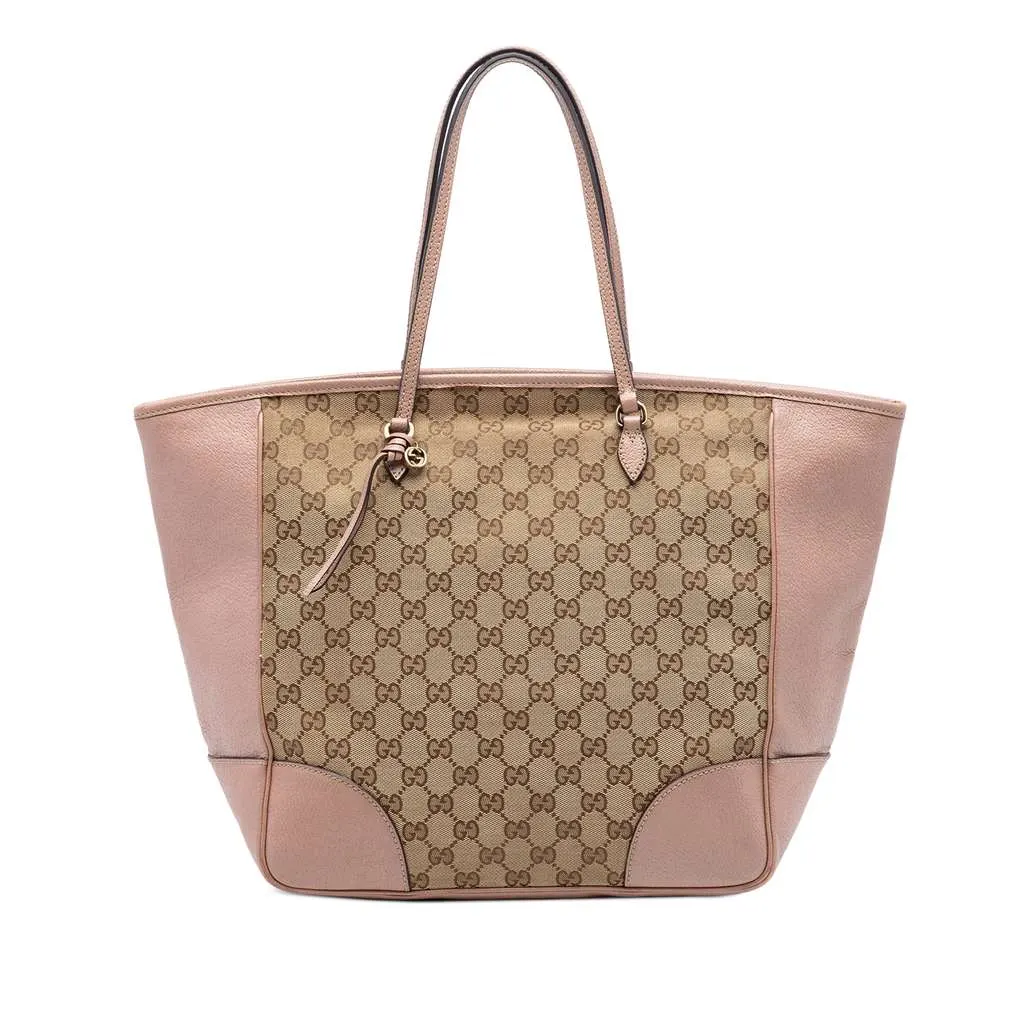Gucci GG Canvas and Leather Bree Tote Pink Leather Very good - Front View
