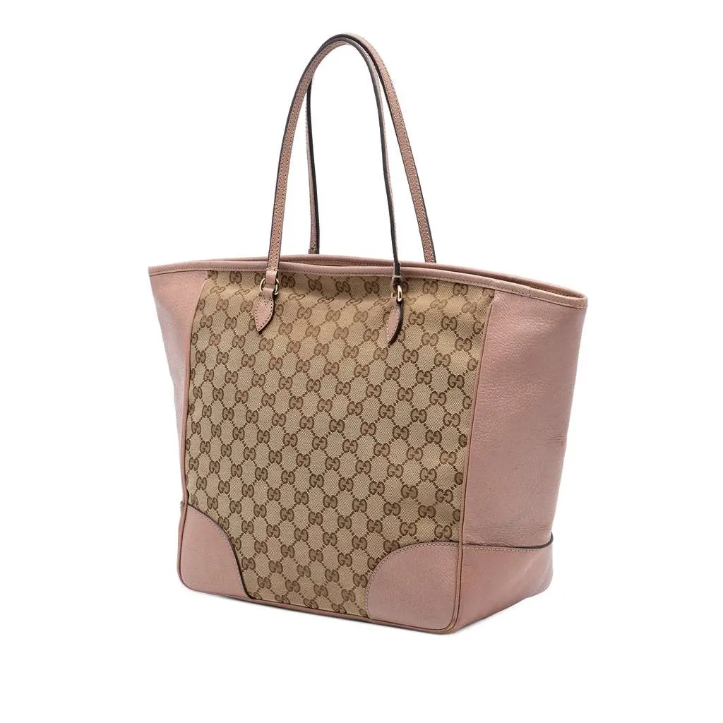 Gucci GG Canvas and Leather Bree Tote Pink Leather Very good - Back View