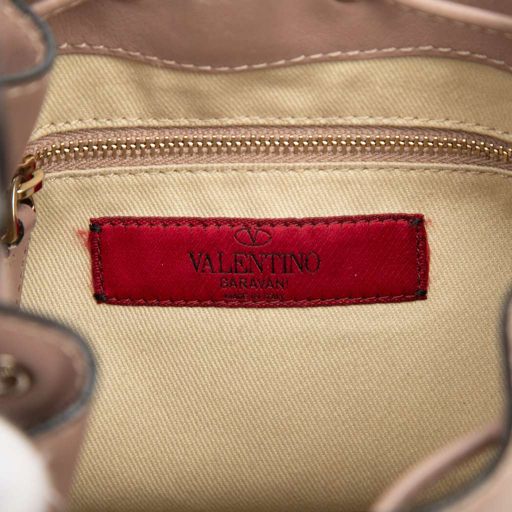 Valentino Small Leather Rockstud Bucket Bag Pink Leather Good condition - Box View