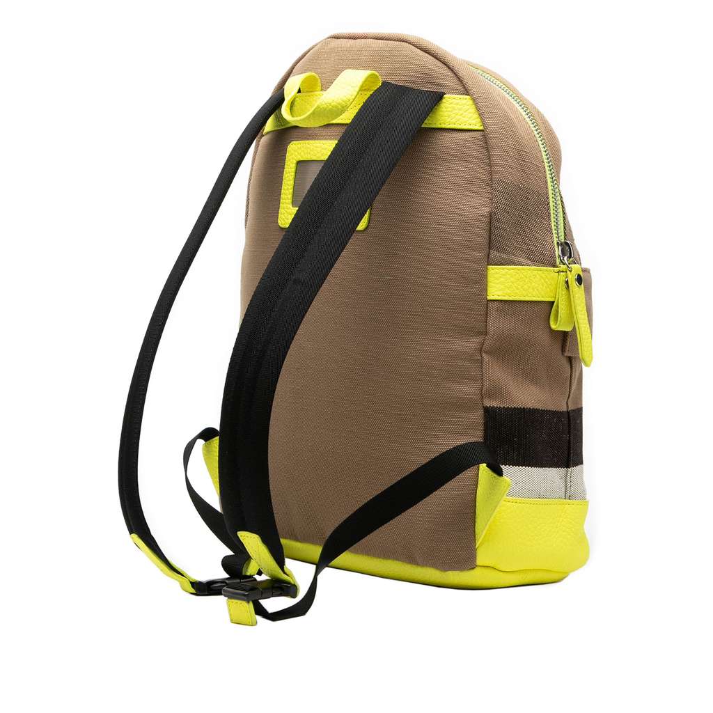 Burberry Mega Check Canvas Tiller Backpack Brown Canvas Good condition - Back View