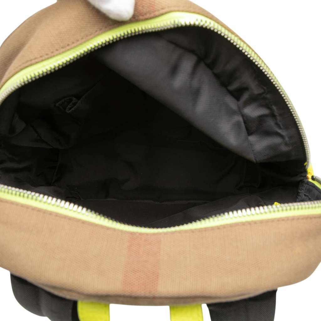 Burberry Mega Check Canvas Tiller Backpack Brown Canvas Good condition - Model View