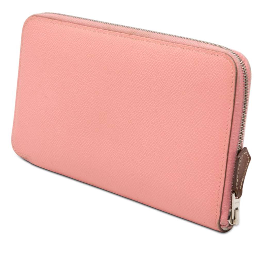 Hermès Epsom Silk'In Classique Long Wallet Pink Leather Good condition - Back View