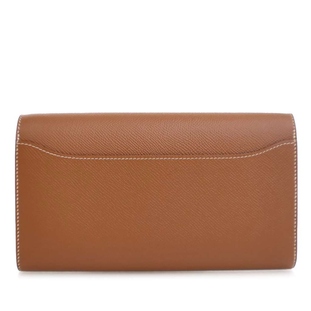 Hermès Epsom Constance Long To Go Wallet Brown Leather Good condition - Back View