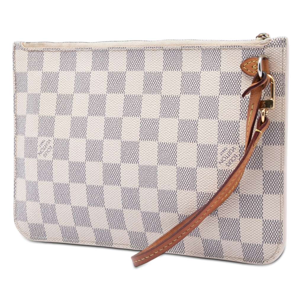 Louis Vuitton Damier Azur Neverfull MM Pouch White Good condition - Back View