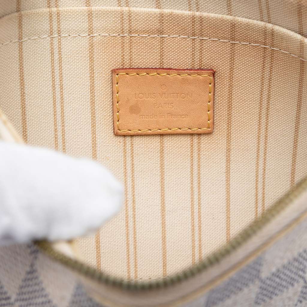 Louis Vuitton Damier Azur Neverfull MM Pouch White Good condition - Box View