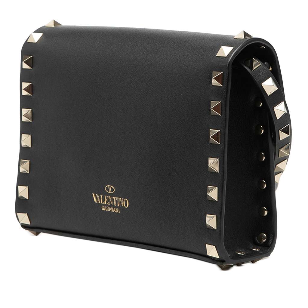 Valentino Mini Leather Rockstud Crossbody Black Leather Good condition - Back View
